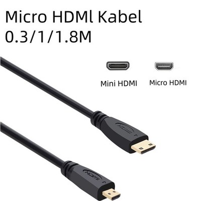 0.3 0.5 1.8M Micro HDMI Kabel auf Mini HDMI High Speed Adapterkabel Kamera Kabel