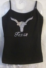 NEW COZY S S CASUAL Women's DAZZLED CAMISOLE Texas Longhorn SILVER Size SMALL