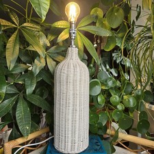 John Lewis Tischlampe White Wash Rattan Flasche 47 cm Landhaus