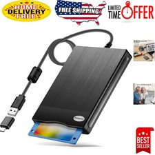 Brushed Texture USB Type A C Floppy Disk Drive - Portable  Lightweight Solution