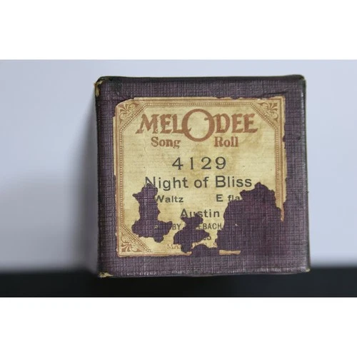 MelODee Piano Roll 4129 Night of Bliss Waltz E Flat Erlebach Milne Antique