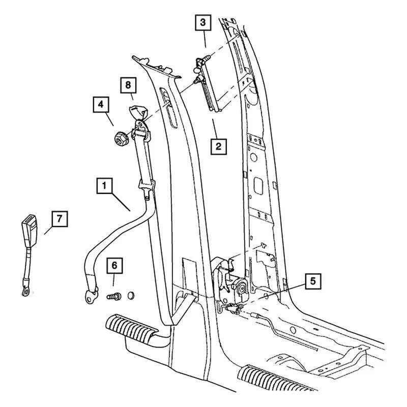 For Jeep Liberty 2005 Mopar Driver Side Front Inner Seat Belt Foto 4 de 4