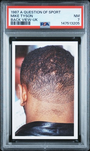 1987 A QUESTION OF SPORT UK BACK VIEW MIKE TYSON ROOKIE RC PSA 7