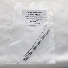 Carbon Fibre Rods, 0.5mm Dia. x5 for cleaning breather tubes and pencil nozzles.