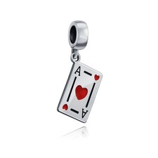 Bling Jewelry .925 Sterling Silver Travel Vacation Good Luck Casino Ace Of He...