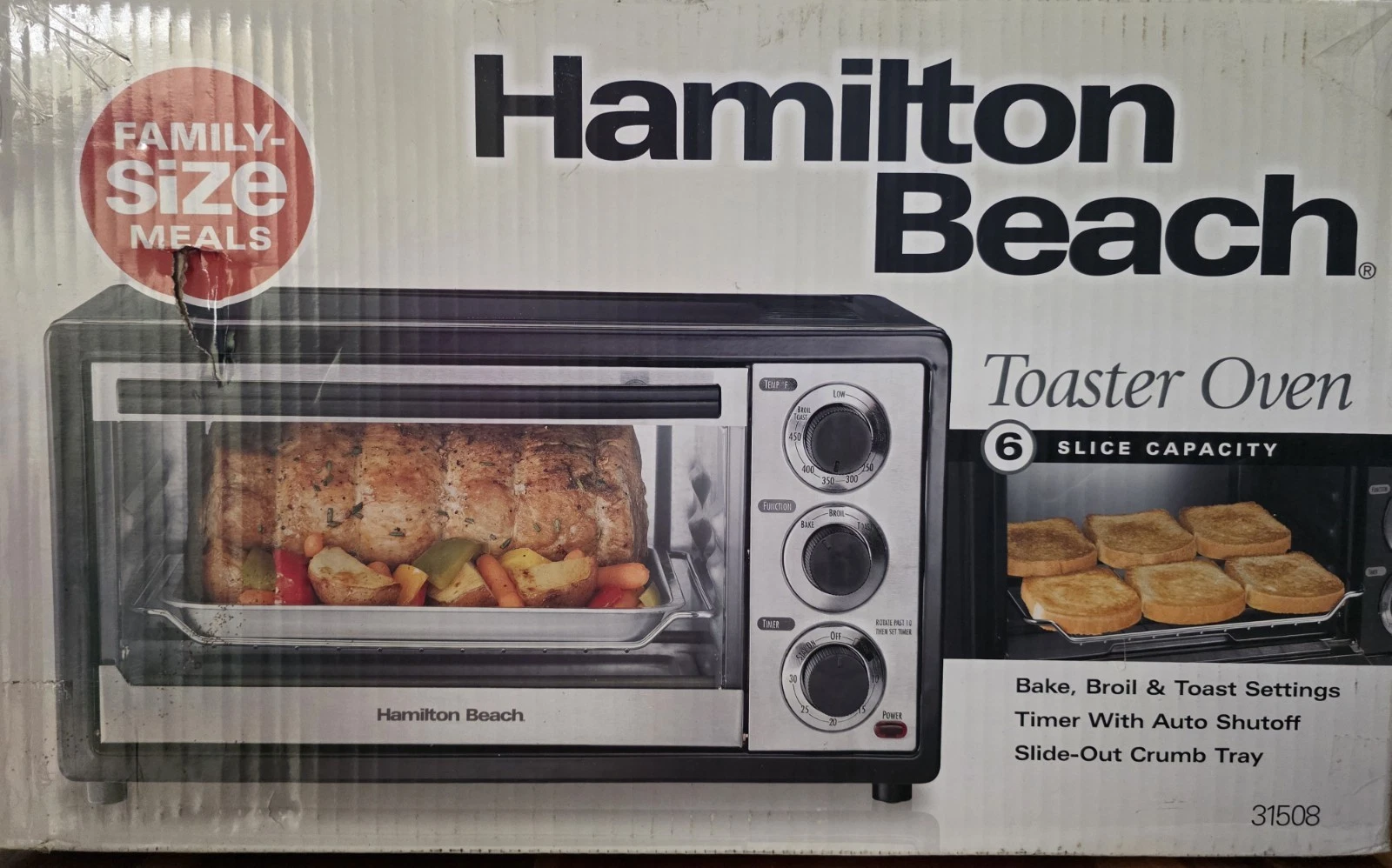 New Vintage Hamilton Beach 6-Slice Capacity Toaster Oven, model 31508
Opens in a new window or tab