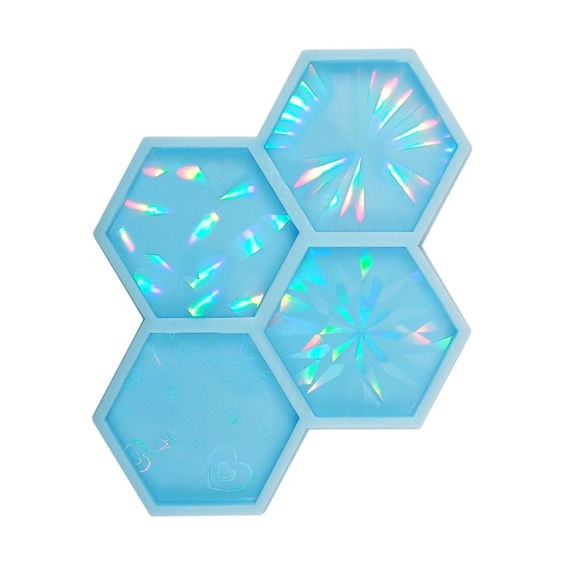 Holographic Epoxy Resin Silicone Mold for Hexagon Phone Stand Grip Top