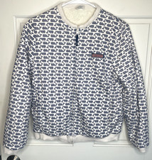 Vineyard Vines Girls Reversible Full-Zip Fleece Jacket Sz XL 16 Cozy Whale Logo