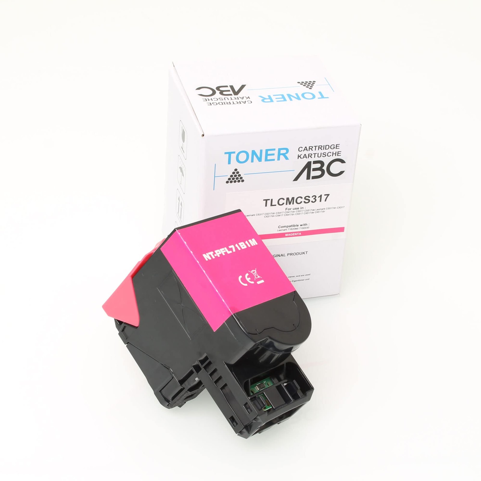 Toner magenta compatible Lexmark CS417 pour grands volumes de rapports