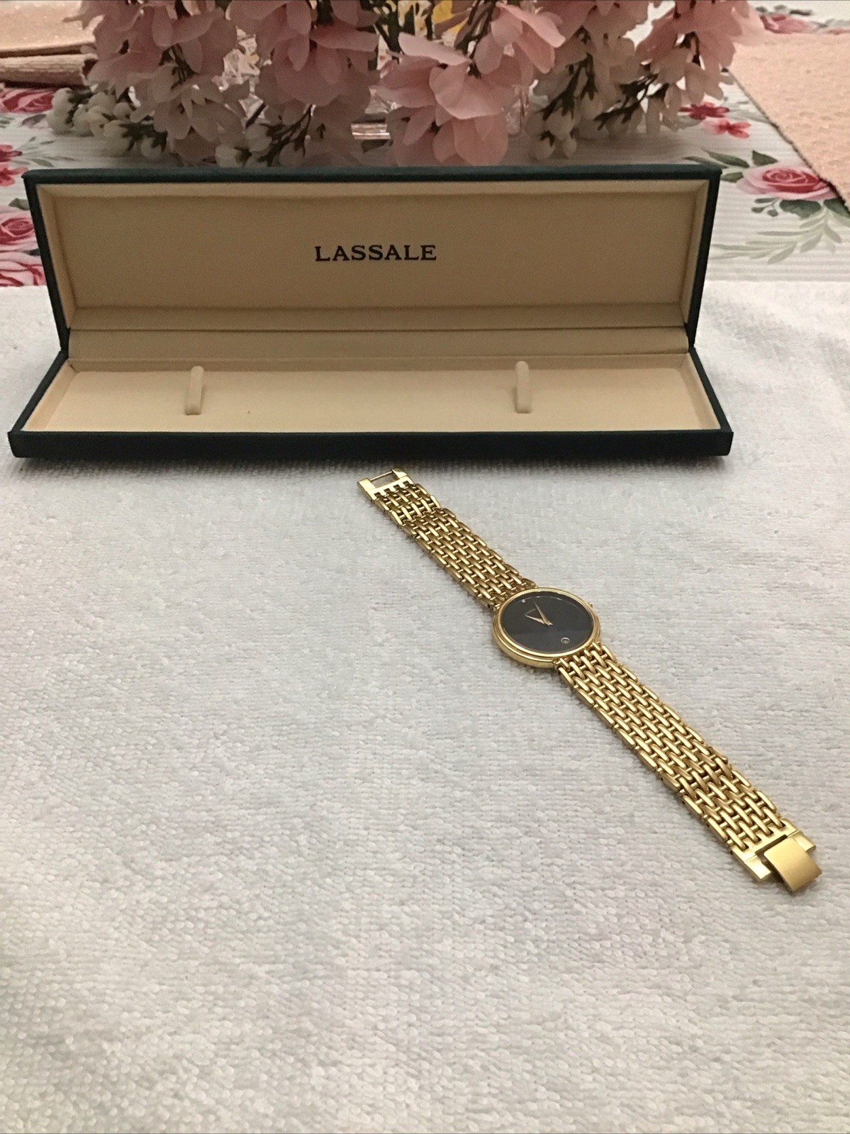 Watch Black (Seiko) Ladies Diamond 6C59 Quartz 7N29 Dial Accent Gold LASALLE - VintageWatches.PK Watch Black (Seiko) Ladies Diamond 6C59 Quartz 7N29 Dial Accent Gold LASALLE - vintagewatches.pk