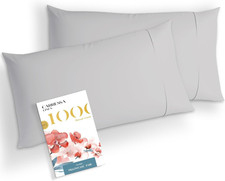 100 Egyptian Cotton Standard Pillow Cases Set of 2 - Luxury High Thread Coun...