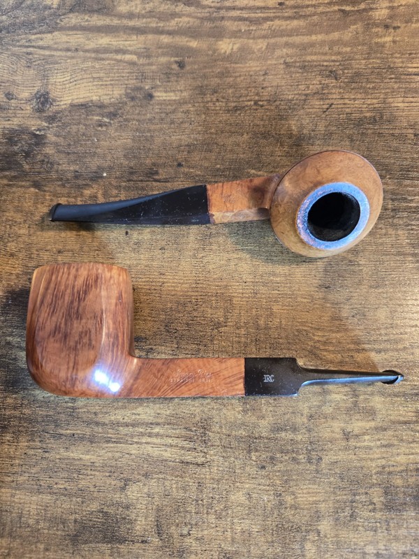 2 Vintage Iwan Ries Straight Grain Briar Pipes 508 & 515 KS Made Italy Briarwood