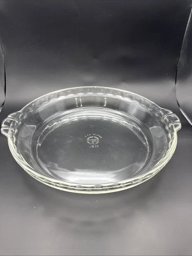 Vintage PYREX #229 CLEAR Crimp Edge Glass Deep Pie Dish Round 10 x 2 Inch