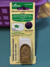 Clover Natural Fit Leather Thimble - Size Large 6030 Sewing Quilting Notions
