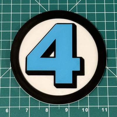 Fantastic Four Retro 1970 3D Printed Emblem Wall Mount Shelf Display Marvel Logo