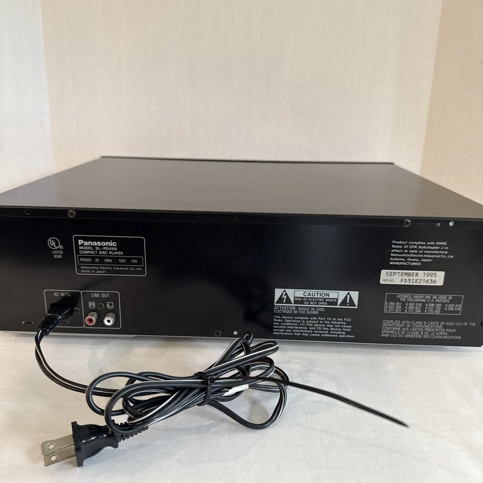 Panasonic 5 Disc CD Compact Disc Changer Model SL-PD469 Black NO REMOTE - Image 2 of 4