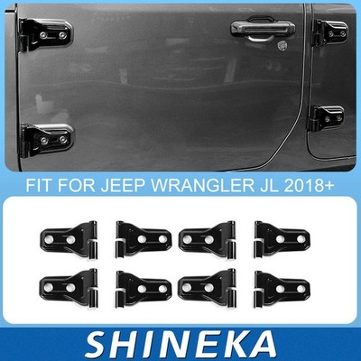 8pcs Door Hinge Cover Trim Set for Jeep Wrangler JL 2018+ Gladiator JT Black