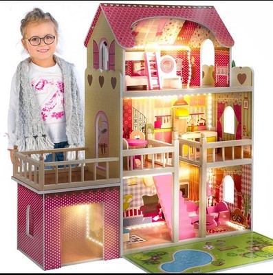 Puppenhaus Holz Gross, Puppenvilla - Barbie Traumvilla, GS0020