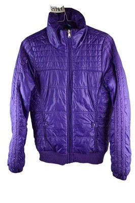 Adidas lila wattierte Jacke Größe UK 8 Damen durchgehender Reißverschluss Freizeit Outdoor Oberbekleidung