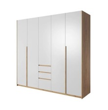 Xelo Hinged Door Wardrobe – White & Oak Golden 225cm Modern Wardrobe