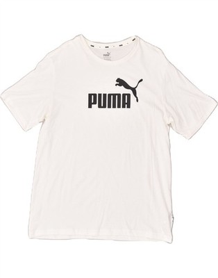 Puma Herren Grafik T-Shirt Oberteil UK 14 Medium weiß Baumwolle AS67