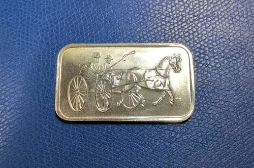 1973 SilverTowne Mint Horse and Buggy ST-1 Silver Art Bar A3625