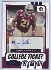 MARVIN WILSON 2021 CONTENDERS DRAFT PICKS COLLEGE TICKET BLUE AUTO RC #D /99