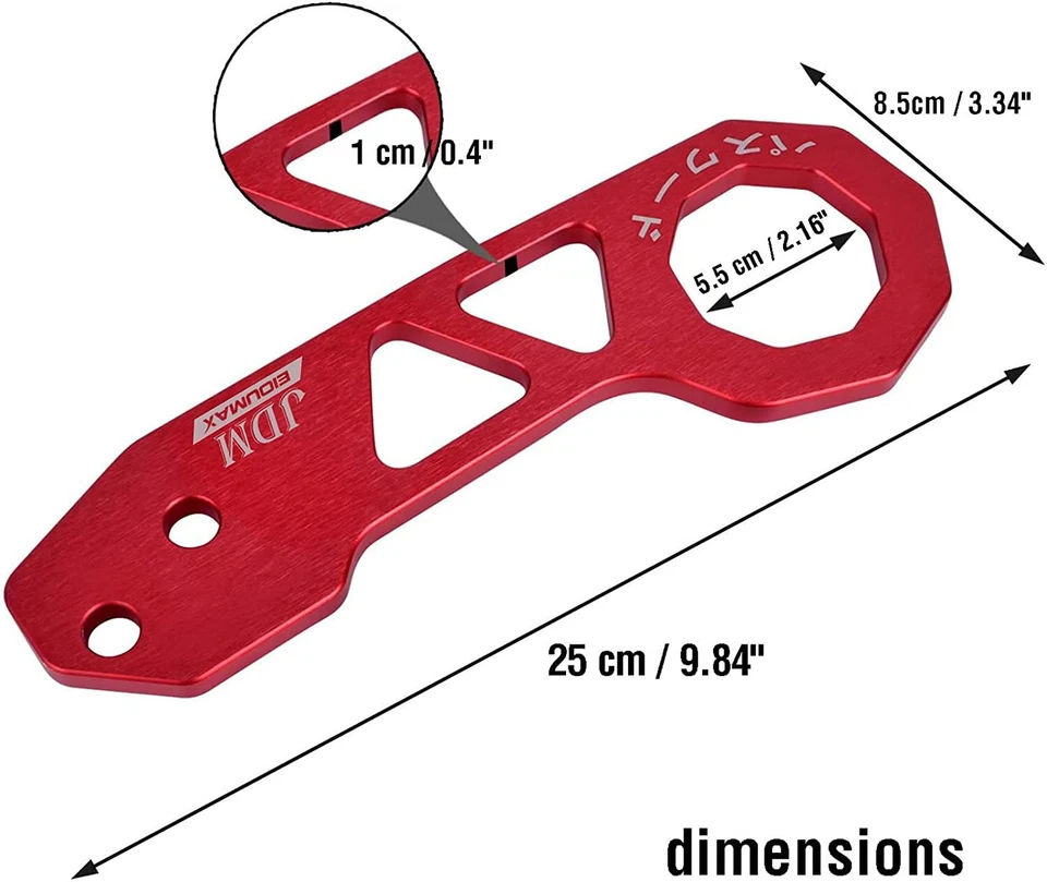 Tow Hook Universal Red Aluminum Racing Car Rear Tow Hook fit Honda Acura Ford - Image 2 of 4