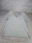 Under Armour Polo Shirt Mens Large Heatgear Stretch Gray Golf