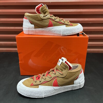 New Nike Blazer Low x Sacai Mens Size 9.5  British Tan  [DD1877-200]