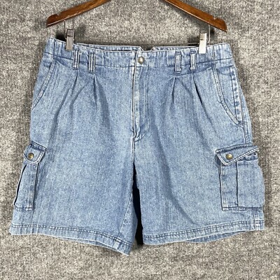 【中古】KUNST BAUM DB Stand Short VINTAGE Eddie Bauer Denim Cargo Jean Shorts Sz 35 Baggy HBT