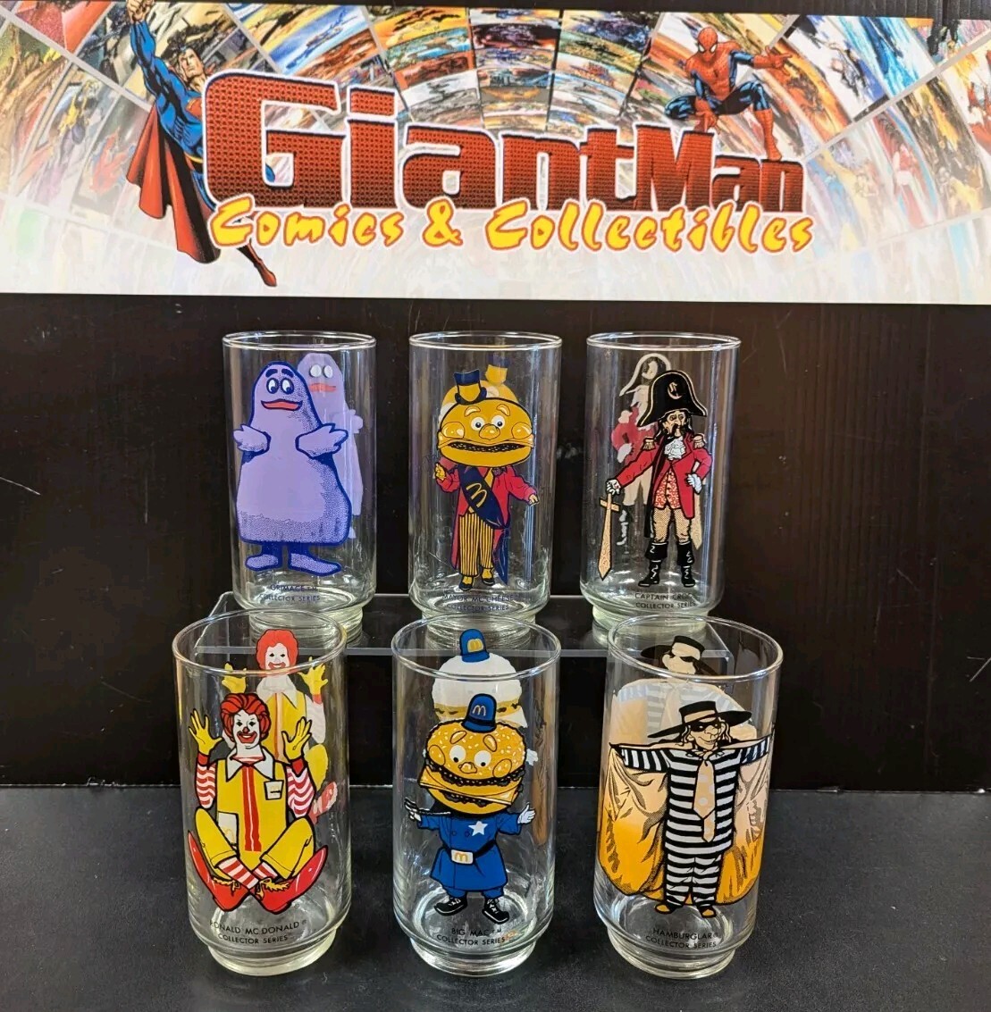 11977年！マクドナルドグラス6個セット！レア！ Vintage 1977 McDonaldland Six-Pack McDonalds Glasses
