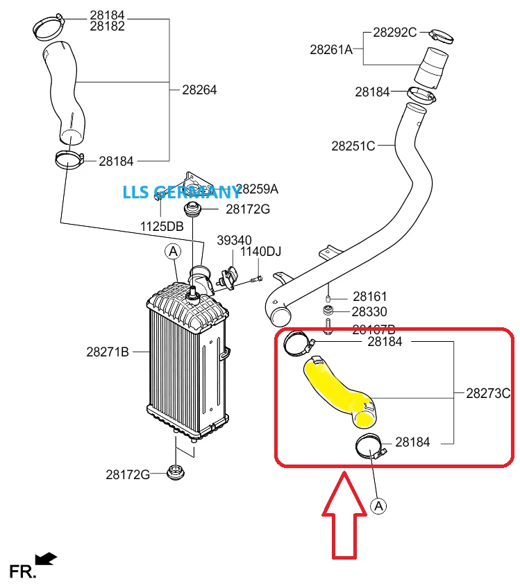 Turboschlauch Ladeluftschlauch für KIA RIO II 1.4 CRDI 282732A590 LLS - Bild 4 von 4
