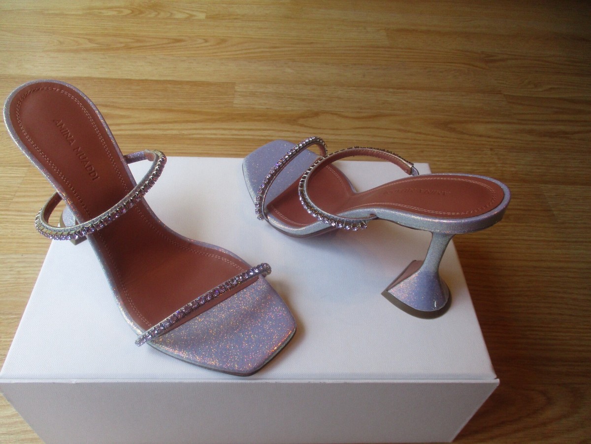 Amina Muaddi Gilda Slipper 95 Glitter Mermaid Crystal