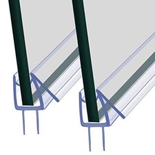 Shower Door Bottom Seal 2Pcs Plastic Bath Shower Screen Seal Strip for 4-6mm 