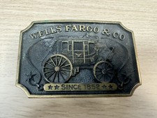 Vintage 1973 Wells Fargo - Since 1852 Brass Buckle