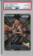 PSA 10 GEM MINT 2018 PANINI PRIZM TRAE YOUNG FRESHMAN PHENOMS #21 ROOKIE YEAR