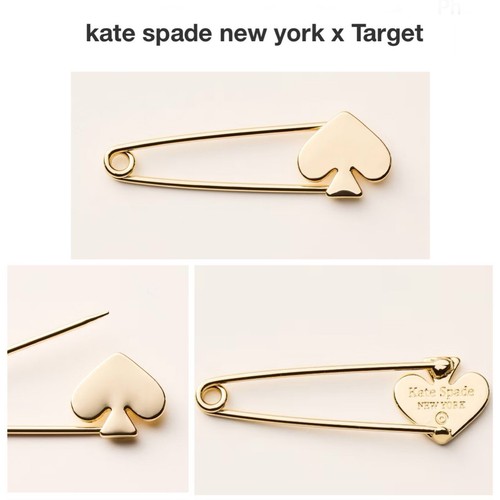 NWT Kate Spade x Target Gold Plated SPADE SAFETY PIN BROOCH-Statement Piece! - Picture 2 of 6