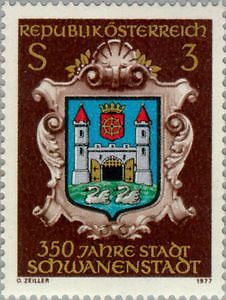 VAR3/S Österreich Austria  Nº 1382   1977 350º Aniv. de la ciudad de Schwanen
