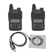 2 x baofeng Walkie Talkie bf-t1 UHF 400-470MHz 20CH Mini Ham FM two way radio 