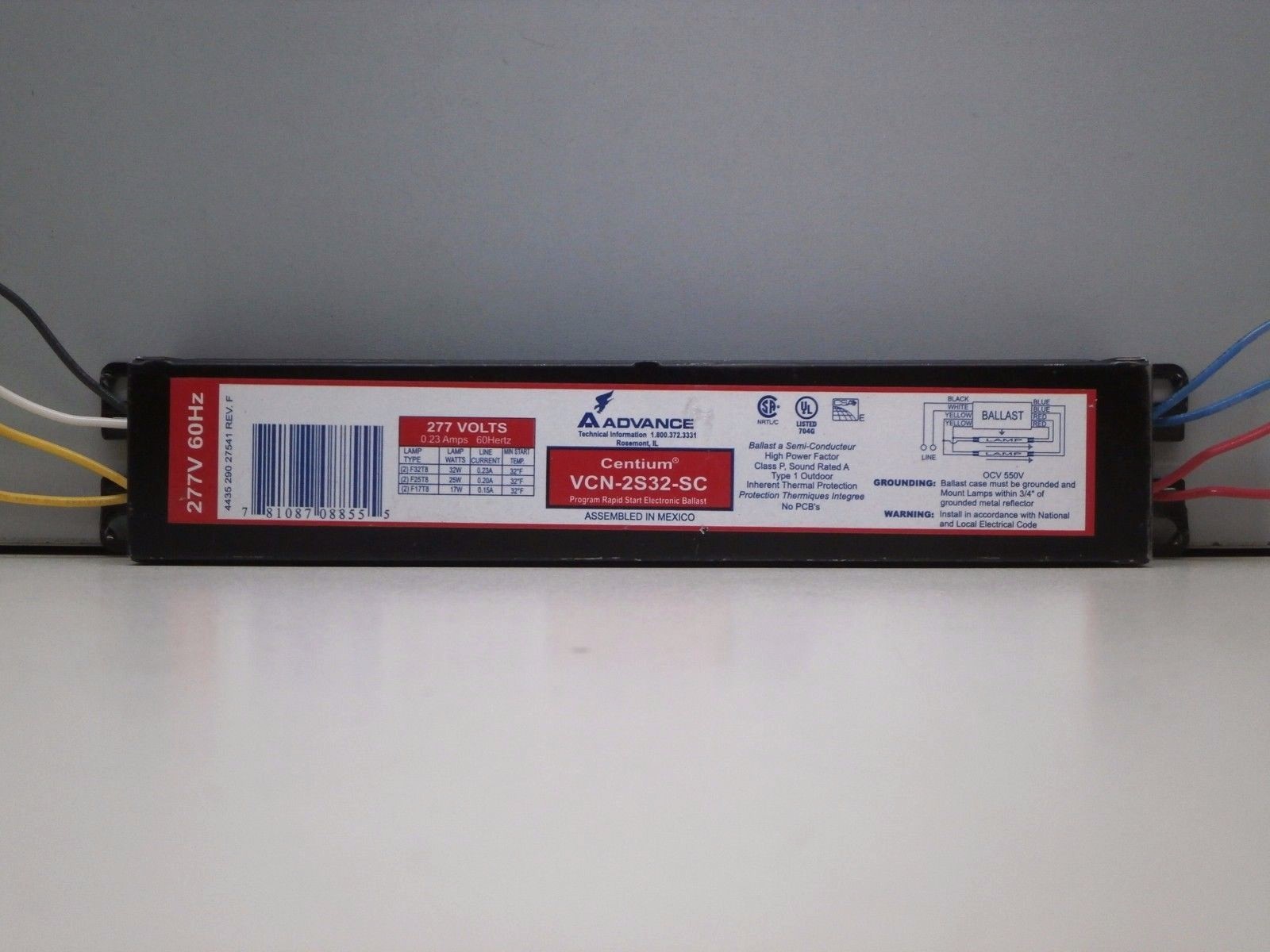 Advance VCN-2S32-SC Fluorescent 277-Volt Electronic Ballast 277V | eBay