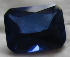1 synthetischer Stein 8 x 4 mm, Blau Saphir, Octagon PRI-, Korund, Brennofen #34