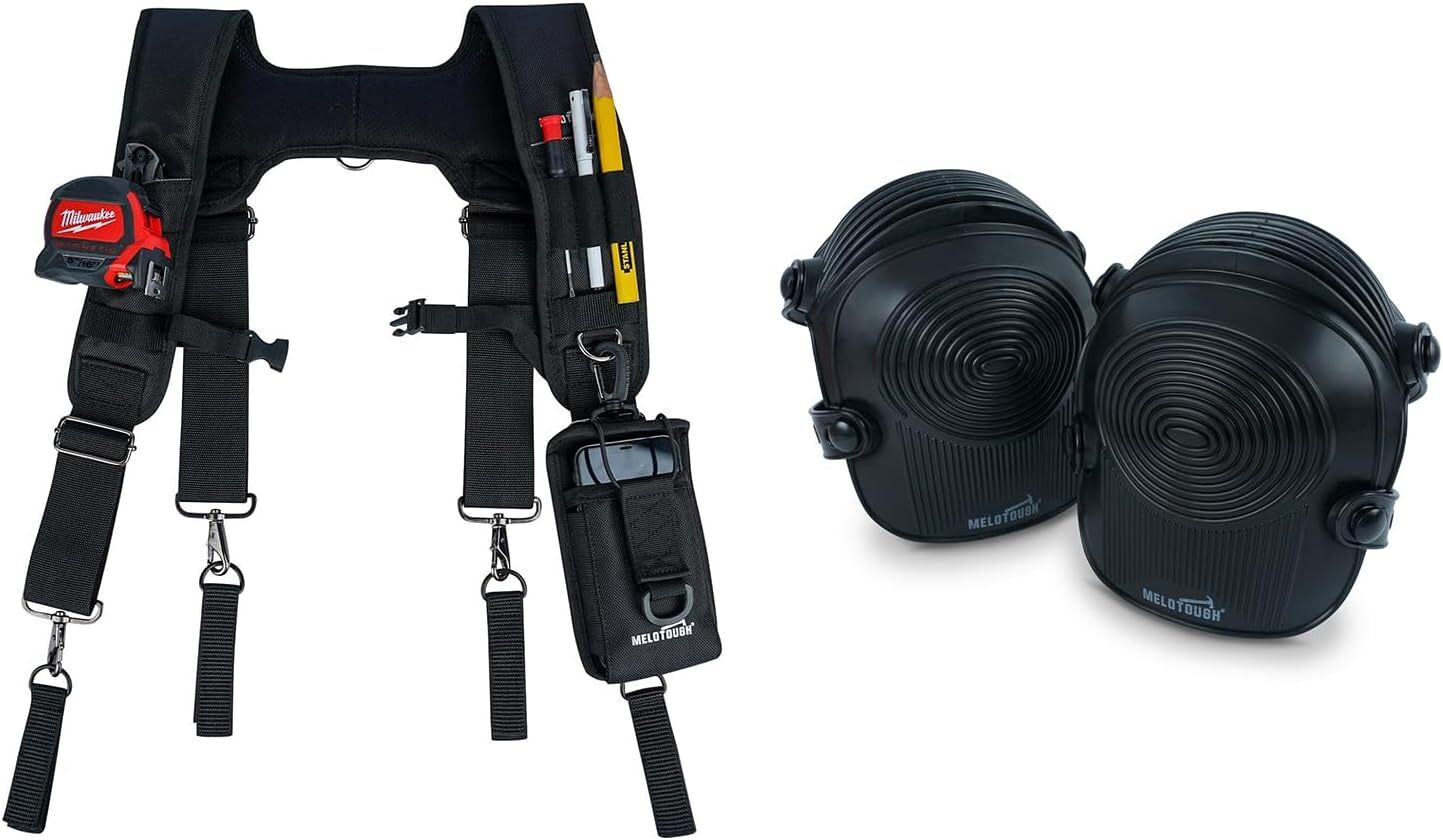 MELOTOUGH Tool Belt Suspenders Construction Bag Suspenders Padded Work belt Susp