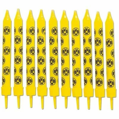 BVB Geburtstagskerzen 10er Set Borussia Dortmund Kerzen Kerzenhalter Fanartikel
