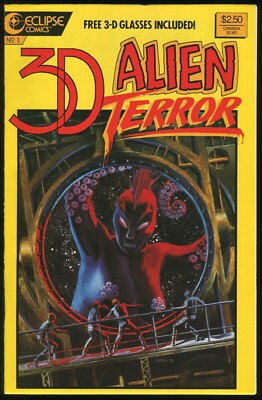 Alien Terror 3D Comic w/ Glasses Eclipse Third Dimension Science Fiction Horror