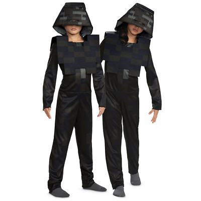Kids Classic Minecraft Wither Skeleton Hooded Jumpsuit Costume - Morris Costumes