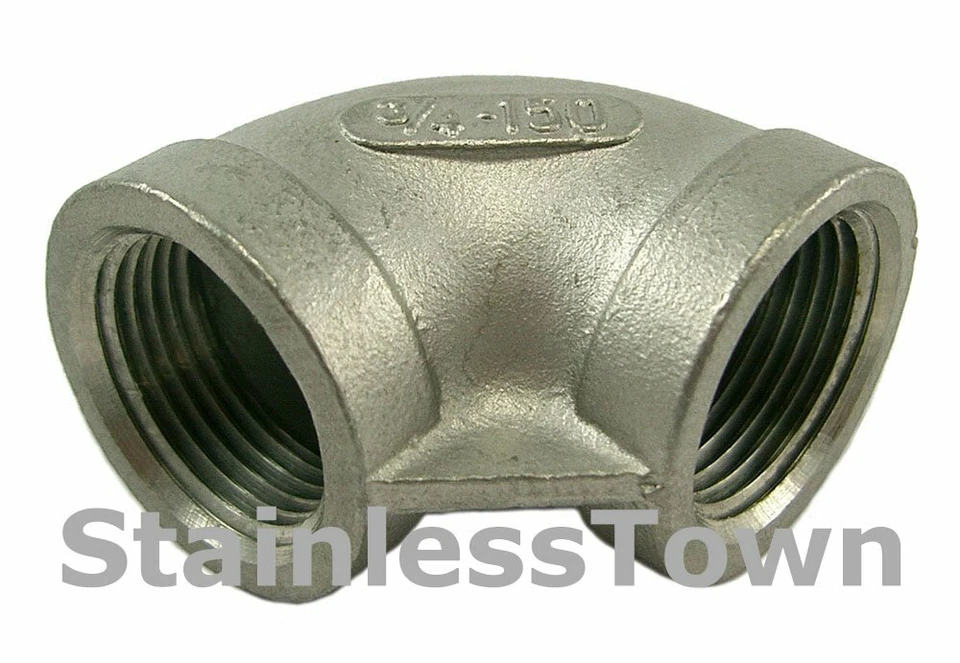 STAINLESSTOWN 304 Stainless Steel Threaded 90 Degree Pipe Elbow 18-8 Stainless Size 1/4 inch