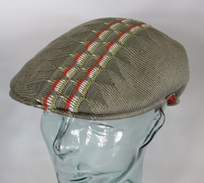 KANGOL Argyle STRIPE 504 Flatcap Ivy Cap Sommermütze Golfcap Mütze taupe NEU