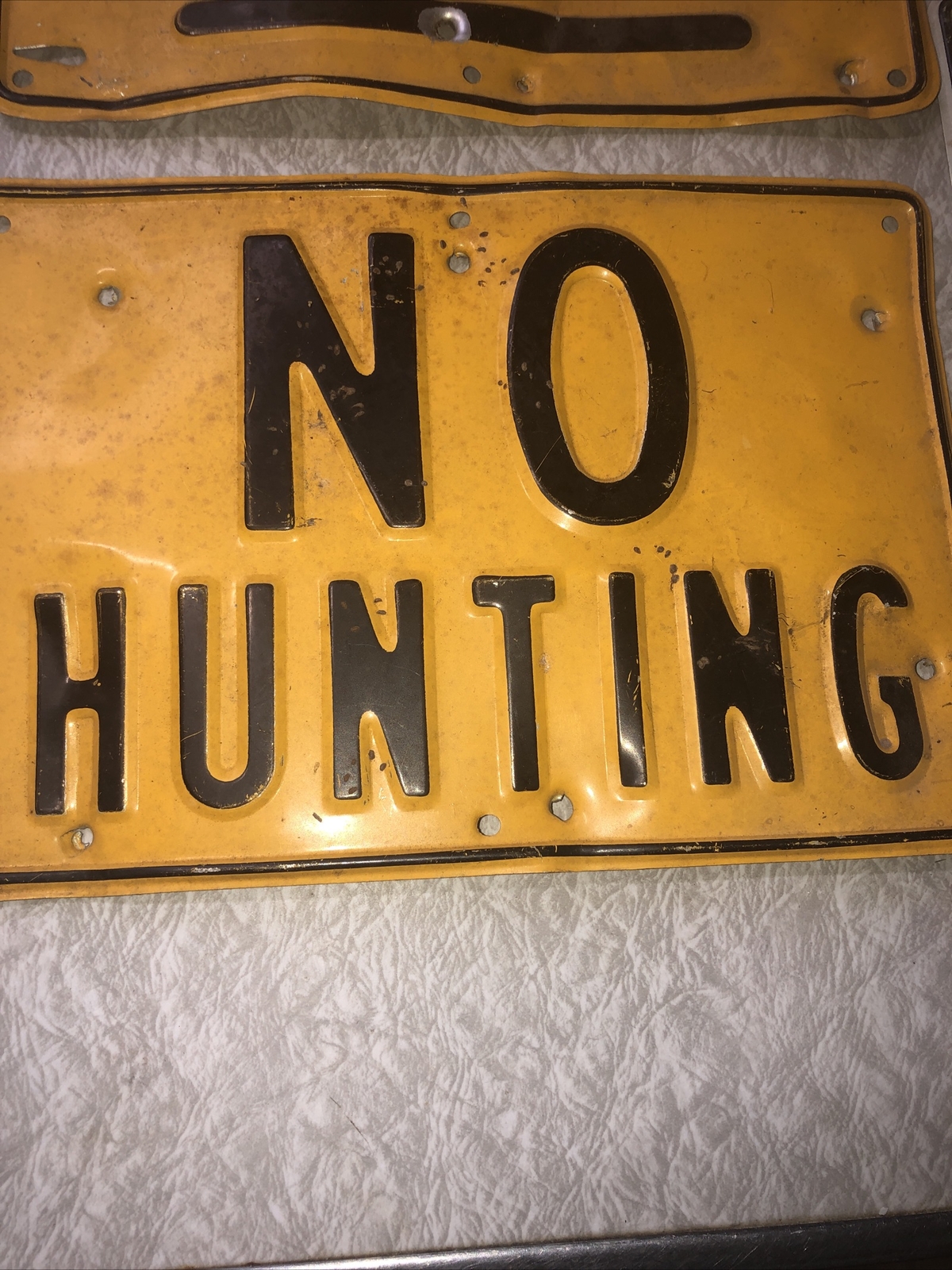 3 Vintage Embossed Signs. Hunting. Aluminum 7”x10” each eBay
