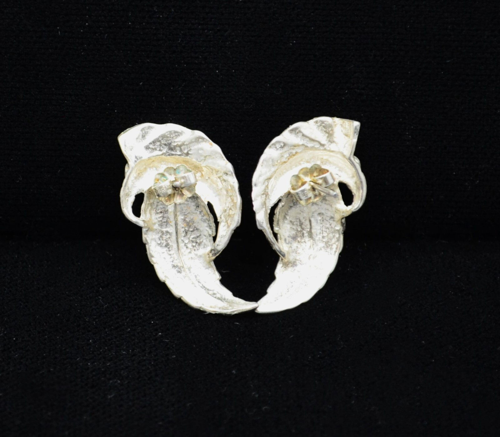 Sterling Silver Beautiful Leaf/Feather Design Ear… - image 3